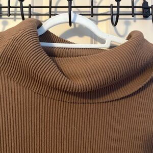 GAP Brown Ribbed Cowl Neck Sweater